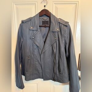 BANANA REPUBLIC Grey Leather Jacket